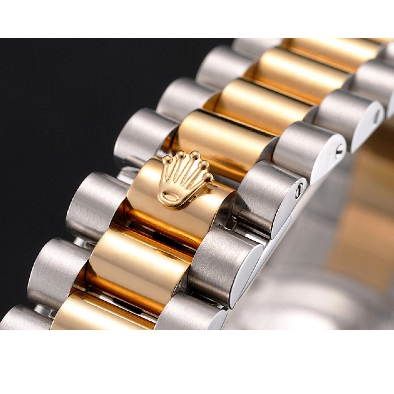 MiroTime 0824 Swiss Rolex Datejust Black Dial Gold Bezel Stainless Steel Case Two Tone Bracelet